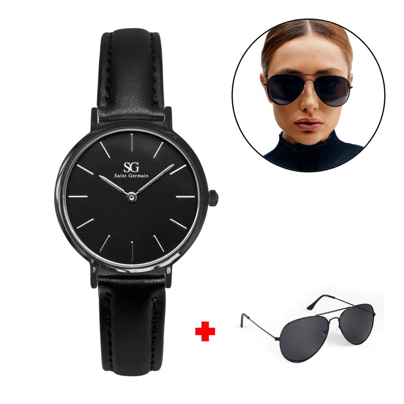Relógio Feminino Murray Full Black 32mm + Óculos Escuro [33% OFF]