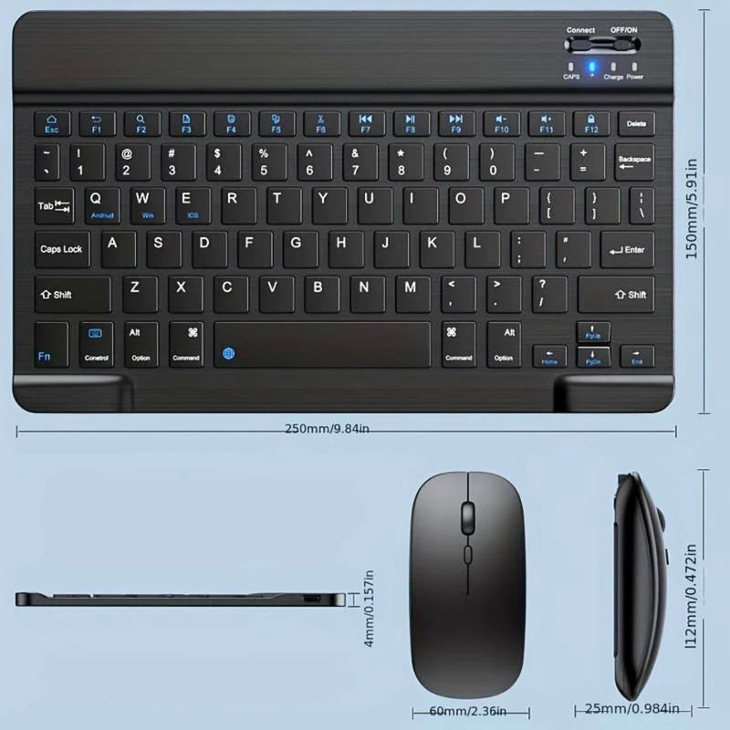 Kit Teclado e Mouse Bluetooth 3.0 Ultrafino