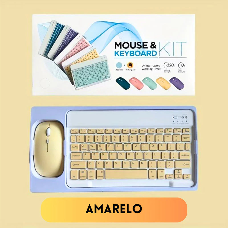 Kit Teclado e Mouse Bluetooth 3.0 Ultrafino