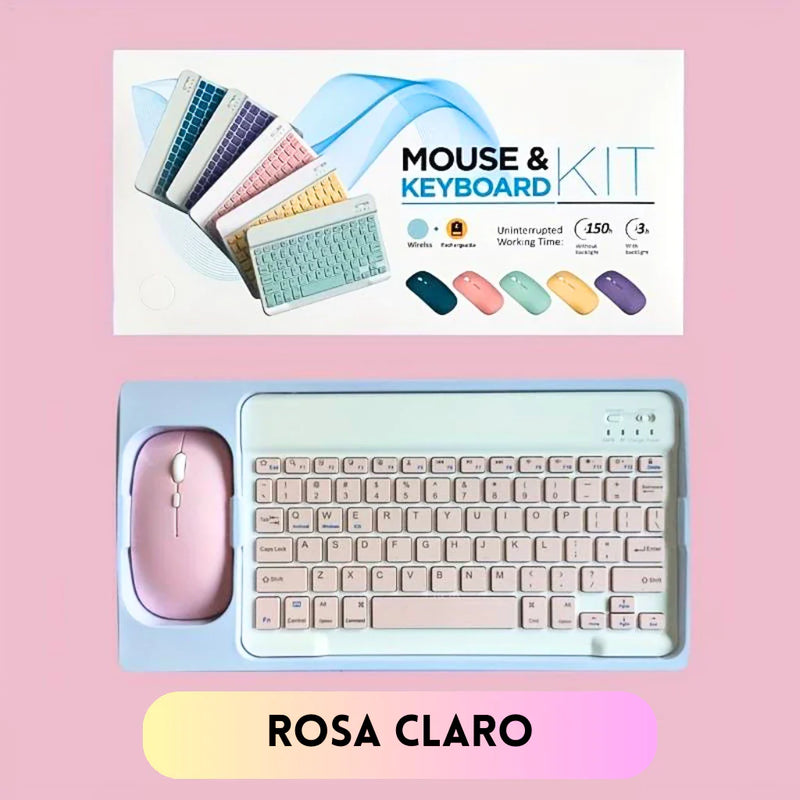 Kit Teclado e Mouse Bluetooth 3.0 Ultrafino