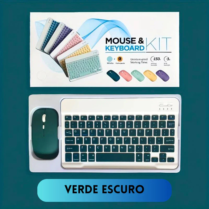 Kit Teclado e Mouse Bluetooth 3.0 Ultrafino