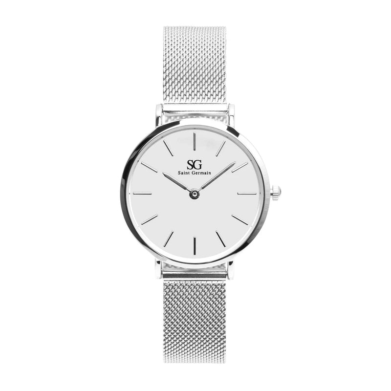 Relógio Feminino Prata Saint Germain Harlem Silver 32mm [40% OFF]