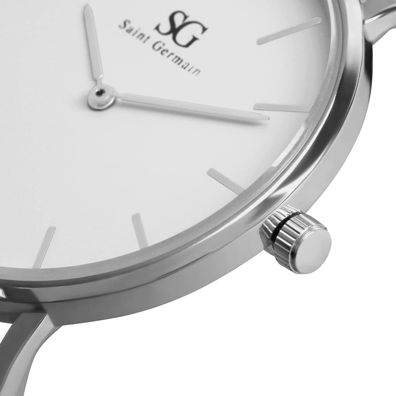 Relógio Feminino Prata Saint Germain Harlem Silver 32mm [40% OFF]